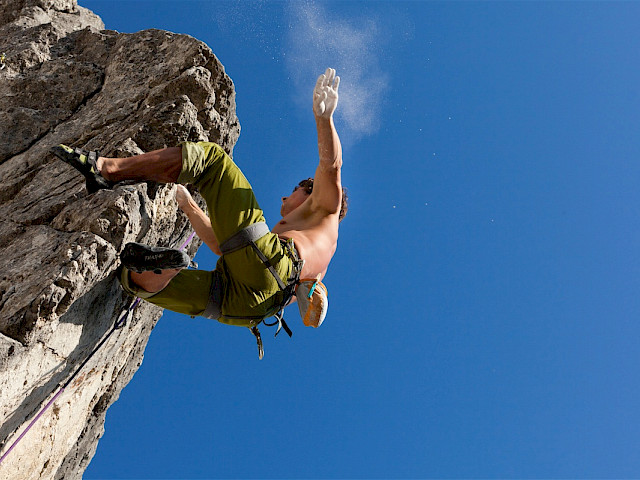 Climbing at Waidringer Steinplatte